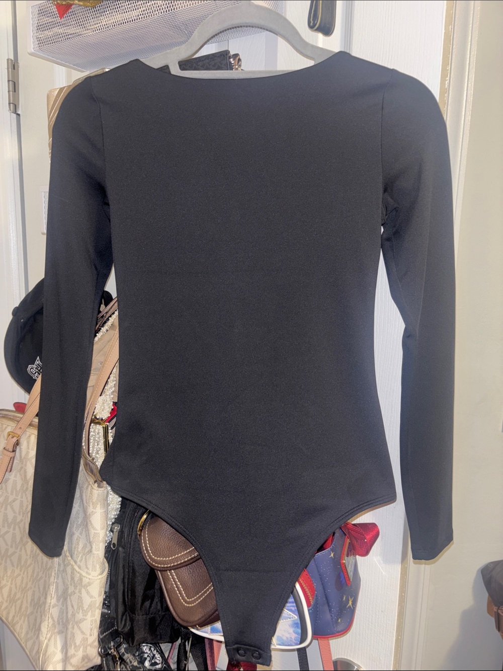 Express Black Long-Sleeve Body Contour Bodysuit
